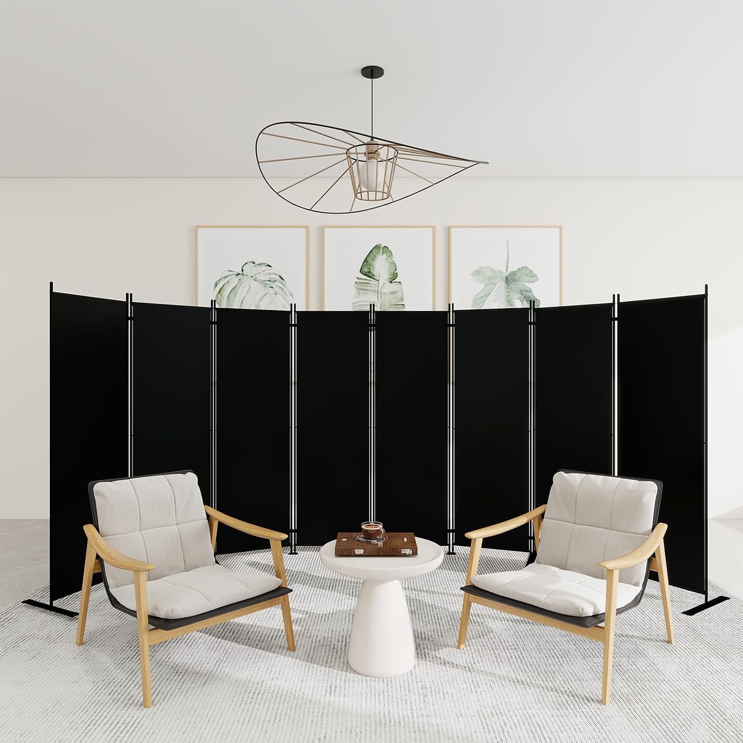 Partition Screen Divider - ฉากกั้นห้องแบบพับได้ 8 แผง สูง 6 ฟุต