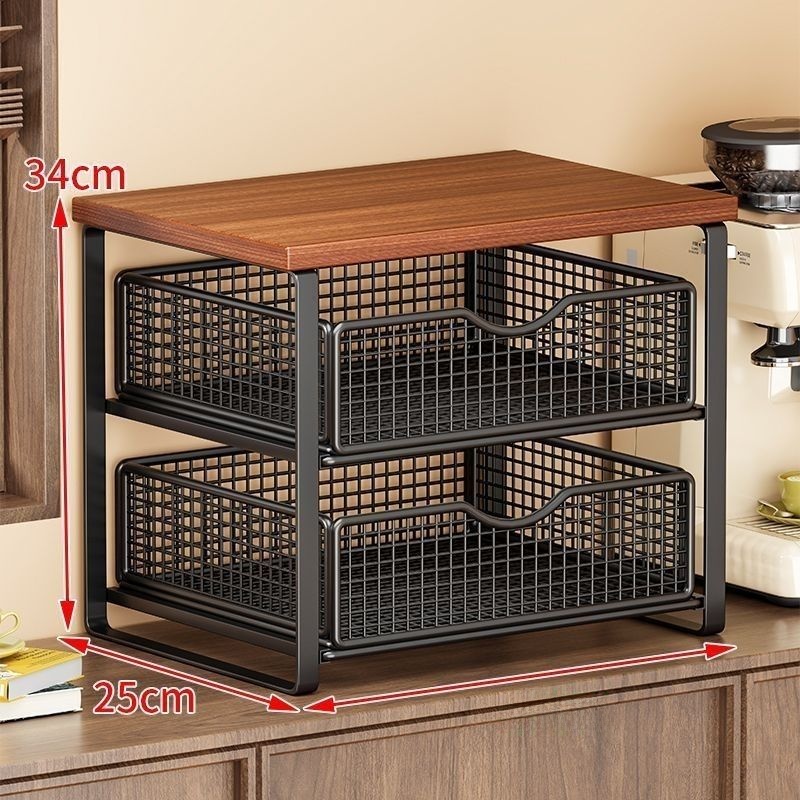 Printer Stand - ชั้นวางเครื่องพิมพ์ตั้งโต๊ะสำนักงานเหล็กดัดสองชั้น สไตล์มินิมอลทันสมัย ชั้นเก็บของอเนกประสงค์ ติดตั้งแบบยึดพื้น
