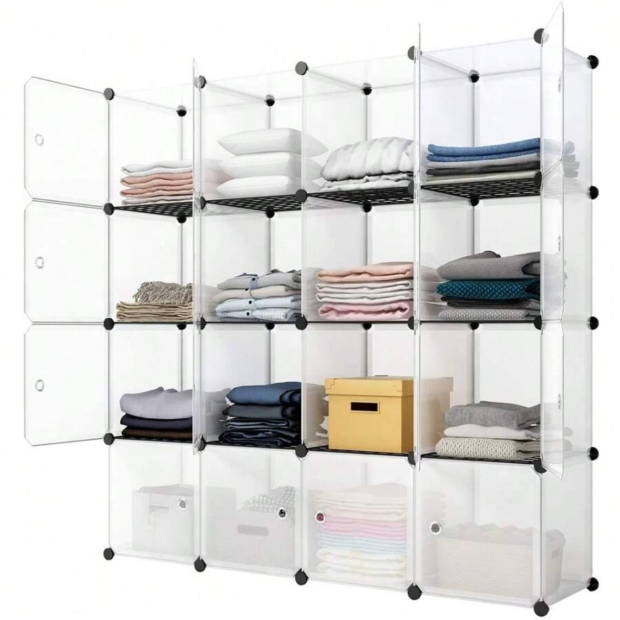 Bookshelf - ชั้นวางของแบบลูกบาศก์ 16 ช่อง ชั้นวางหนังสือ ตู้เก็บของ ตู้จัดระเบียบ