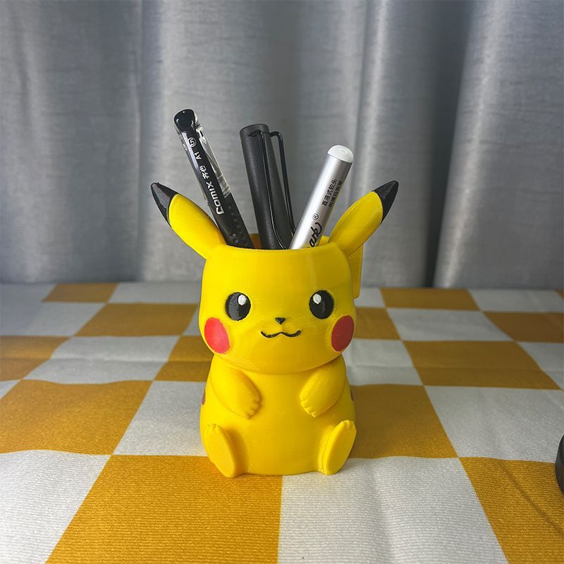 Desk Organizer - ที่ใส่ดินสอโปเกมอน รูปทรงการ์ตูนน่ารัก ของตกแต่งโต๊ะทำงาน ที่เก็บแปรงแต่งหน้าสำหรับนักเรียน ของสะสมตกแต่ง