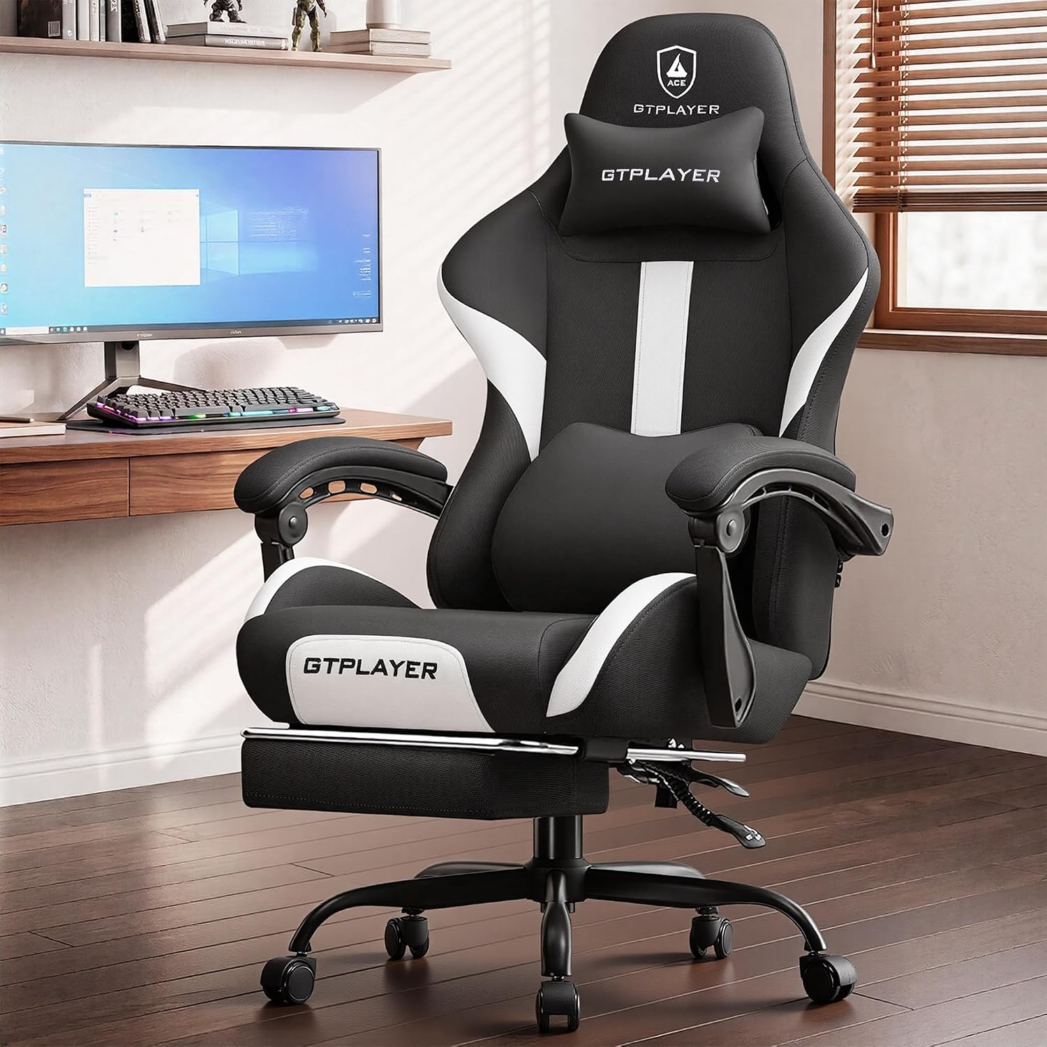 Office Chair Cushion - เก้าอี้เกมมิ่ง LUCKRACER ขนาดใหญ่พิเศษ รองรับน้ำหนักได้สูงสุด 350 ปอนด์