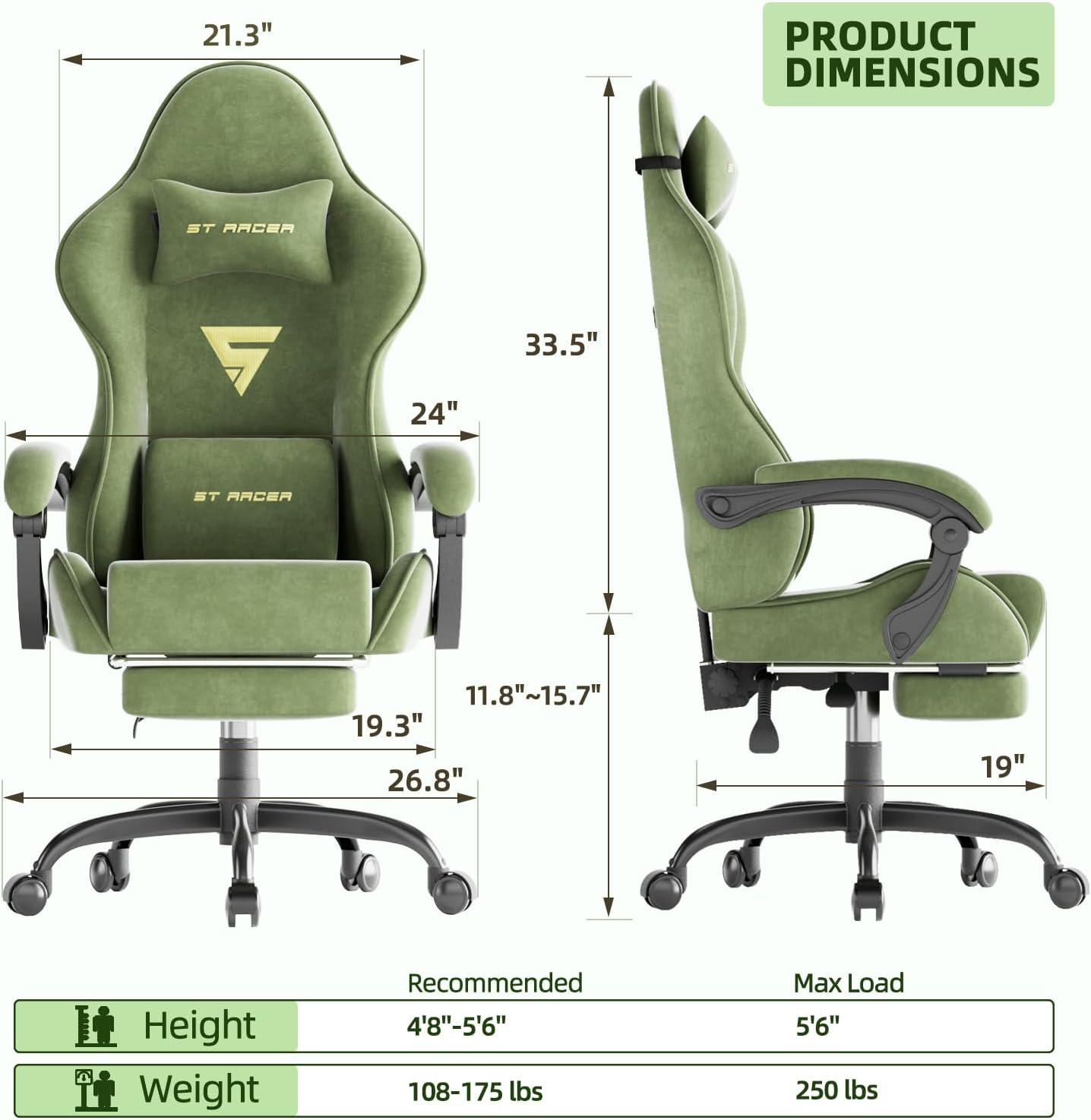 เก้าอี้เกมมิ่งสไตล์เรซซิ่งสำหร - Office Chair Cushion บทวิจารณ์และราคา