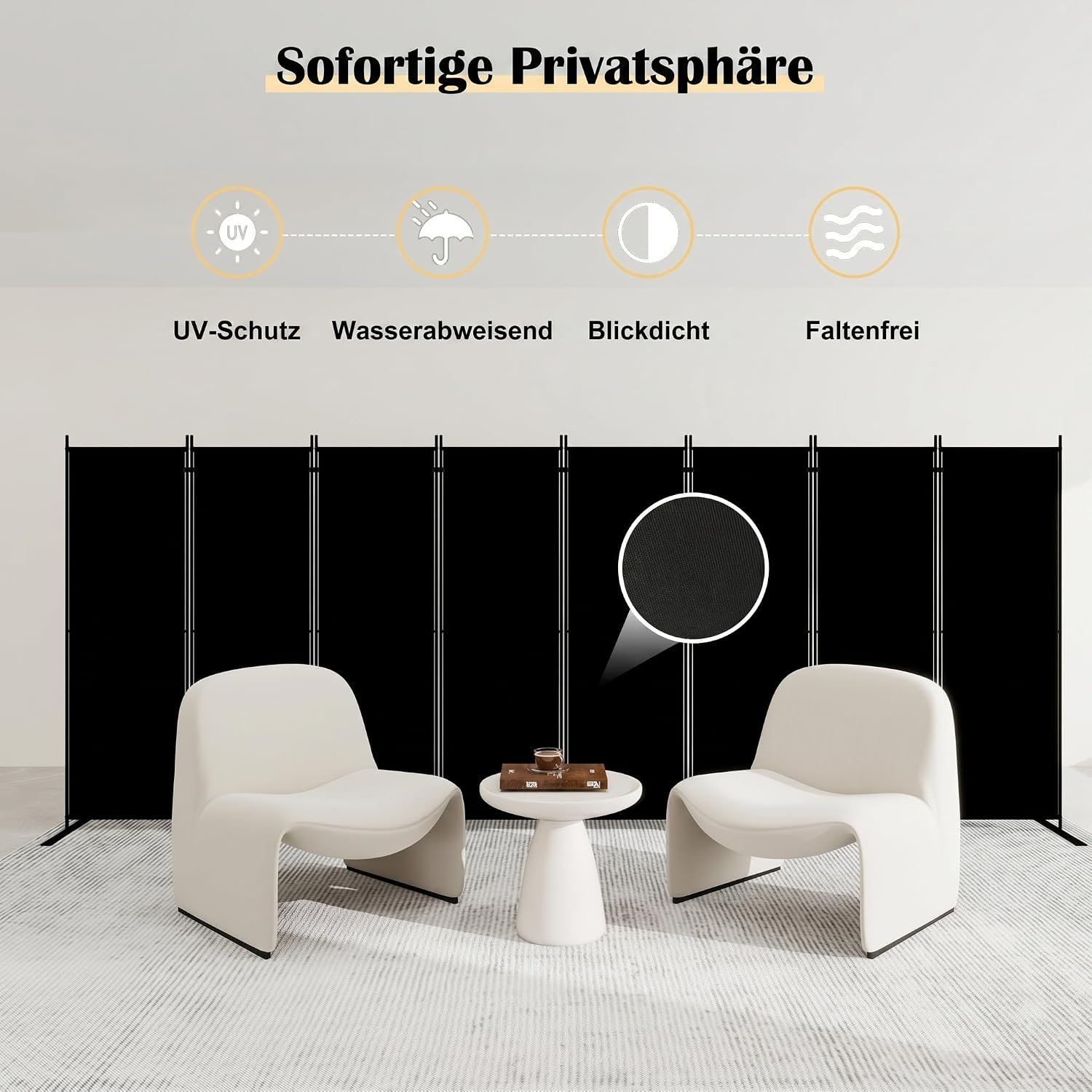 ฉากกั้นห้องแบบพับได้ 8 แผง สูง - Partition Screen Divider บทวิจารณ์และราคา