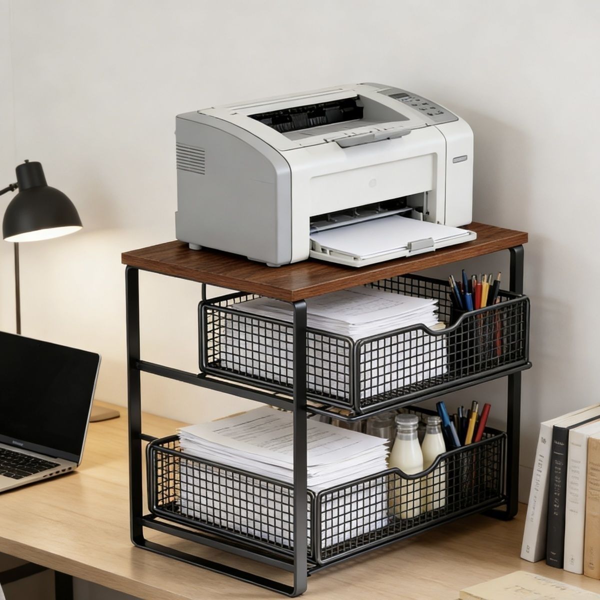 ชั้นวางเครื่องพิมพ์ตั้งโต๊ะสำน - Printer Stand บทวิจารณ์และราคา