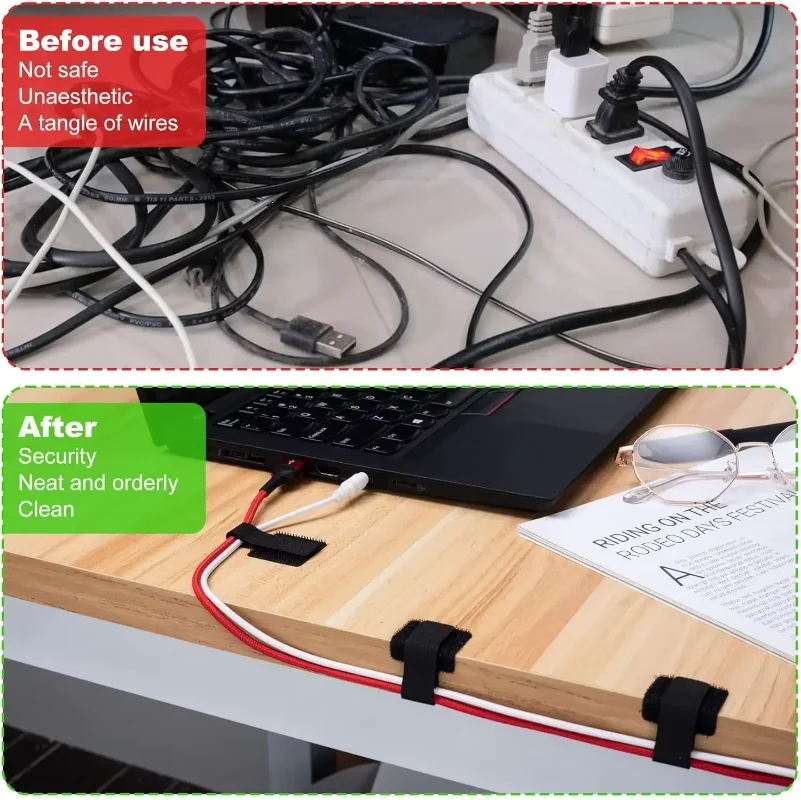 สายรัดเคเบิลแบบใช้ซ้ำได้ อุปกร - Desk Organizer บทวิจารณ์และราคา
