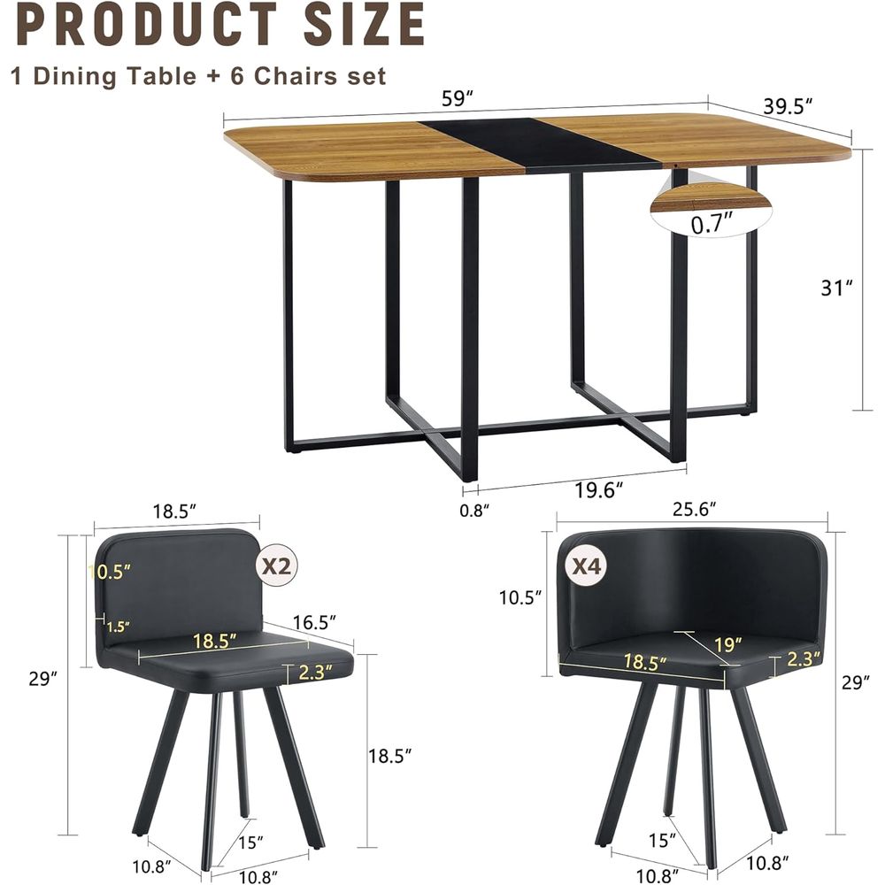 ชุดโต๊ะอาหาร 7 ชิ้นพร้อมเก้าอี - Office Chair Cushion บทวิจารณ์และราคา