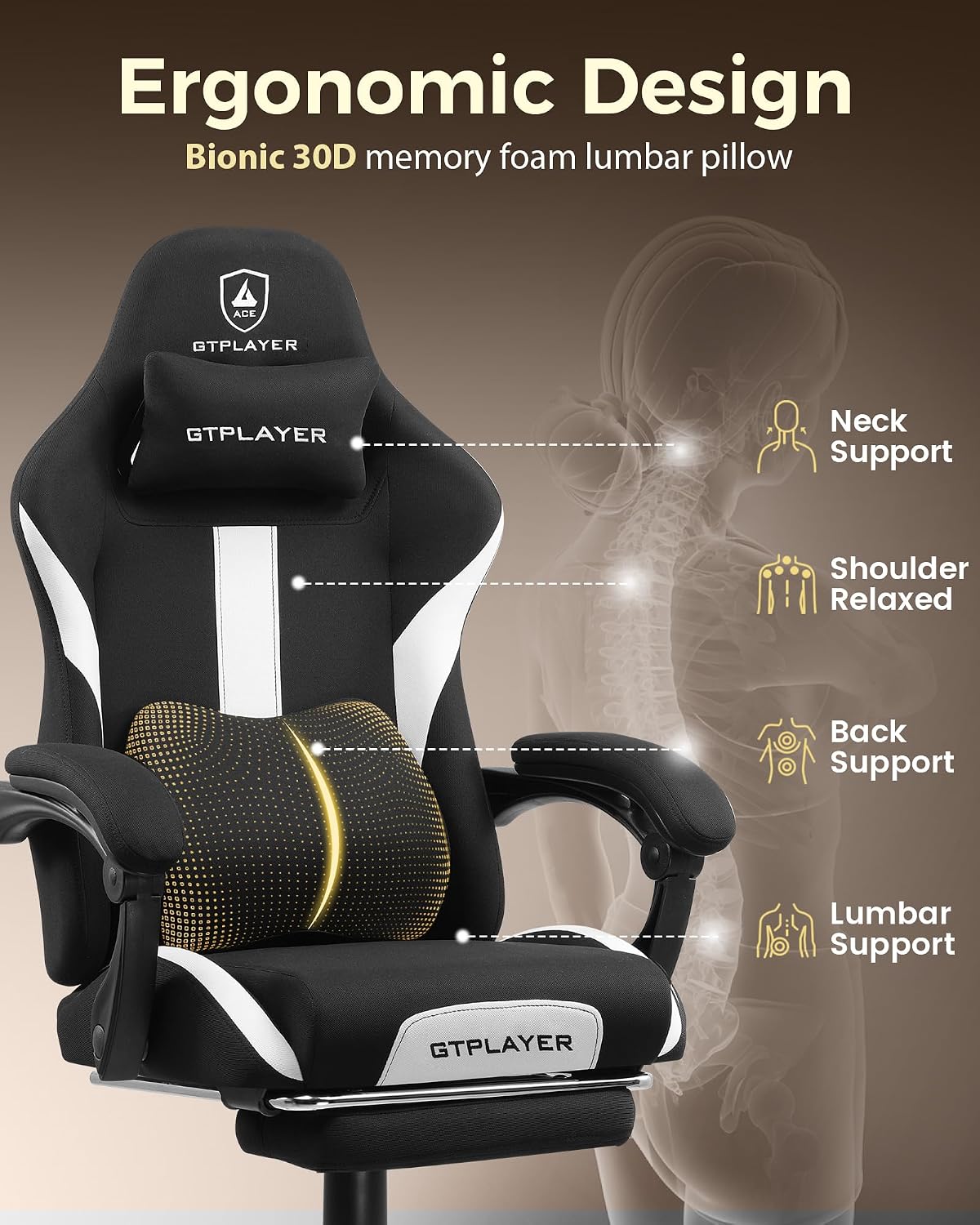เก้าอี้เกมมิ่ง LUCKRACER ขนาดใ - Office Chair Cushion บทวิจารณ์และราคา